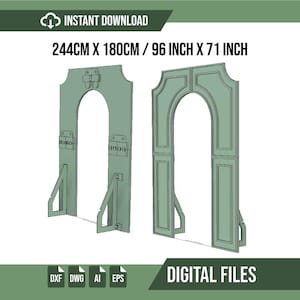 Archivos de corte láser CNC para arco de boda en formato DXF, PDF, AI y EPS.