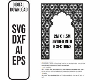 Islamic Arch Frame DXF SVG: Laser Cut CNC File (Digital Download)