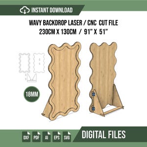 Wavy Backdrop with Stand Laser Cut File | Event Display (Digital Download)