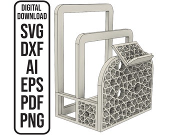 Support pour tapis de prière pour coran, organisateur de support pour tapis de prière, support pour le coran fichier de découpe laser en téléchargement numérique SVG, ai, dxf, eps, pdf, png