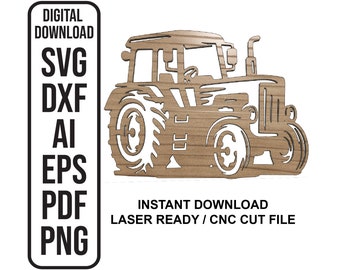 Tracteur coupé DXF fichier tracteur png Tracteur ornement tracteur garçon, tracteur jouets Svg CNC plan fichier découpé au laser, SVG ai dxf eps pdf png