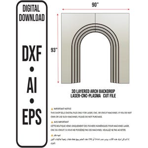 Layered 3D Arch Backdrop Cnc Laser Plasma file, Dxf, Ai, Eps