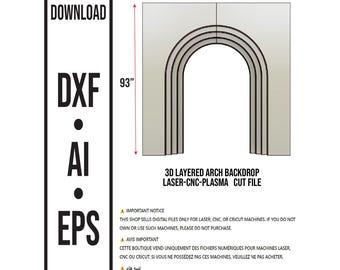 Layered 3D Arch Backdrop Cnc Laser Plasma file, Dxf, Ai, Eps