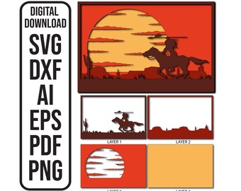 Archivos de corte láser para cajas de sombras del desierto de Arizona (descarga digital)