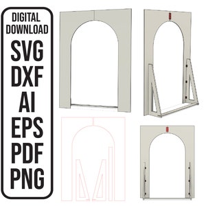 8 ft x 6 ft Arch achtergrond digitaal downloadbestand voor laser-CNC-snijden | Lasersnijden bestand digitale download SVG, ai, dxf, eps, pdf