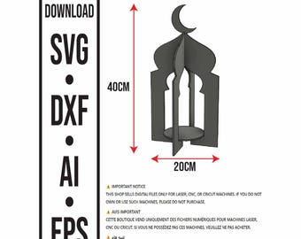 Ramadan Candle Holder Table Decor Lantern, svg dxf ai eps, digital file