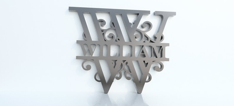 Custom Monogram Dxf File Split Monogram DXF Name Sign: A-Z Laser Cut Files (digital Download) - Etsy