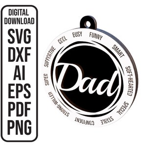 Weihnachten Dad Mom Ornament SVG-Datei Weihnachten SVG Weihnachtsbaum-Dekor Laserschnitt-Datei- Vektor-Datei SVG, ai, dxf, eps, pdf, png