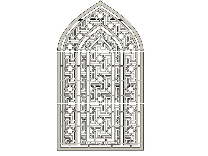 Islamic Pattern Maze Islamic Pattern Mihrab Arch Panel Backdrop Svg File Arabic Laser Cut ...
