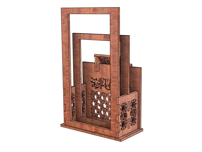 Arquivo digital para corte a laser Glowforge com suporte para tapete do Alcorão, 900x600x600x10mm (35,4x23,6x23,6x0,39 pol.) | svg dxf ai eps cnc imagem 8