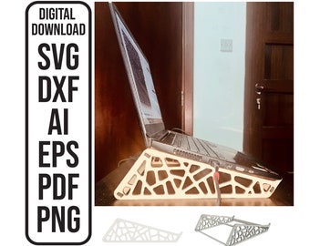 Minimalistischer Laptop Ständer Laser Cut Datei für 15 Zoll Laptop (Digitaler Download)