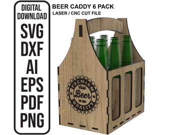 Caddy à bière fichiers découpés au laser Caddy à bière laser fichier, DXF SVG vecteur bureau Caddy fichier découpé au laser Caddy à bière laser SVG, ai, dxf, eps, pdf, png