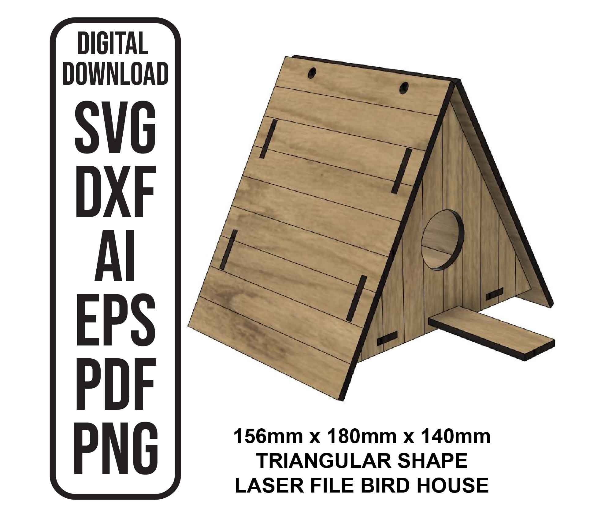 Triangular Bird House Triangular Bird House SVG Laser Cut File (digital Download) - Etsy ...