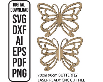 Fichier papillon SVG découpé au laser papillon fichiers événementiels papillon cnc découpé au plasma Dxf CNC fichier numérique téléchargement SVG ai dxf eps pdf