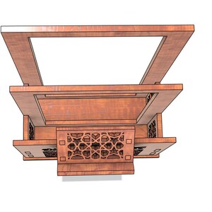 Arquivo digital para corte a laser Glowforge com suporte para tapete do Alcorão, 900x600x600x10mm (35,4x23,6x23,6x0,39 pol.) | svg dxf ai eps cnc imagem 7