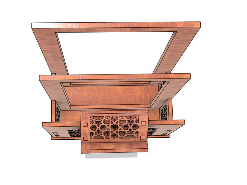 Arquivo digital para corte a laser Glowforge com suporte para tapete do Alcorão, 900x600x600x10mm (35,4x23,6x23,6x0,39 pol.) | svg dxf ai eps cnc imagem 7