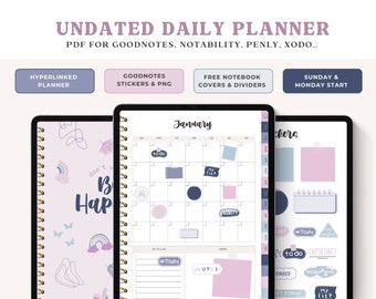Undated Digital Planner: Goodnotes, Notability, Penly (Digital Download)