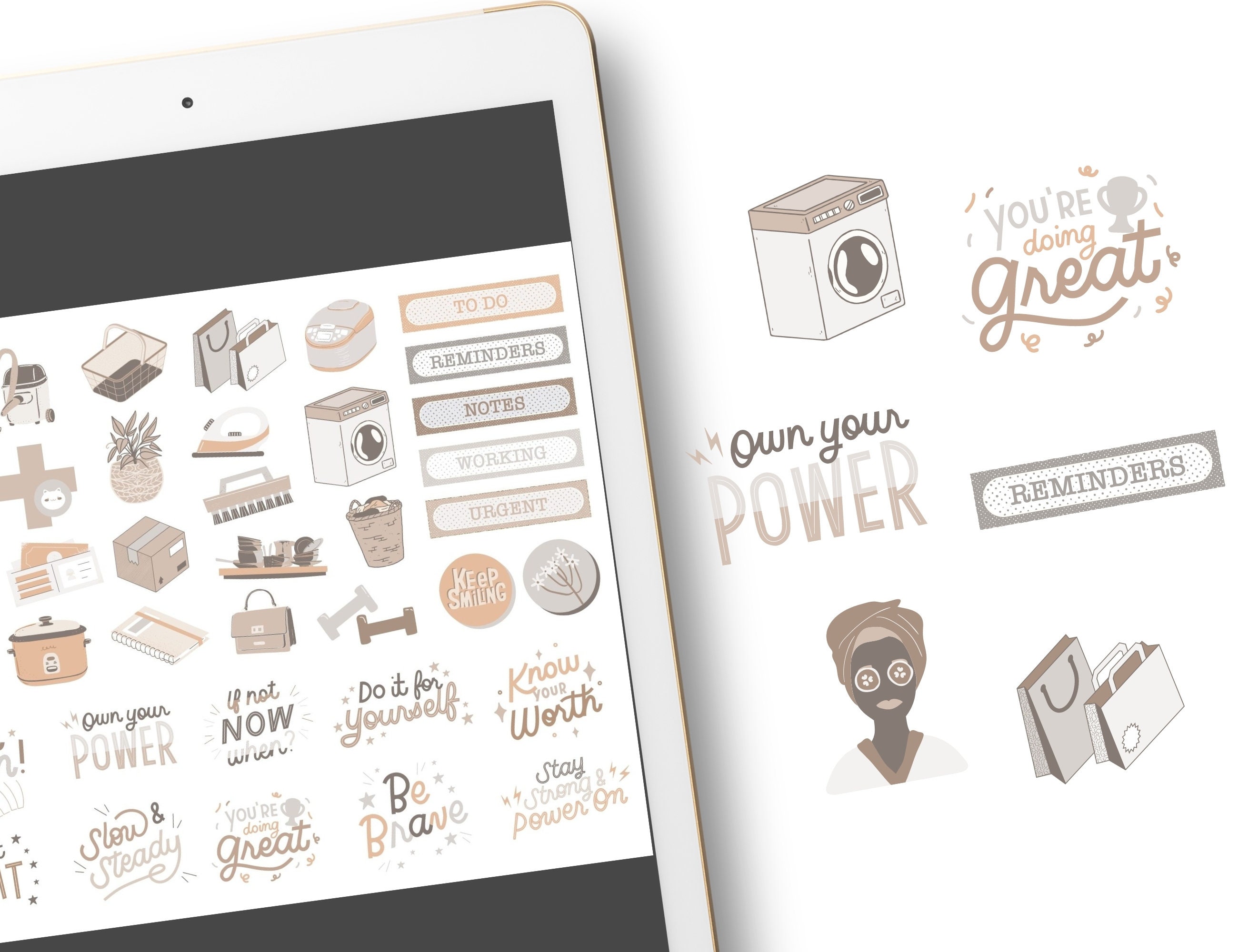 Goodnotes Digitale Aufkleber für den täglichen Gebrauch, tägliche