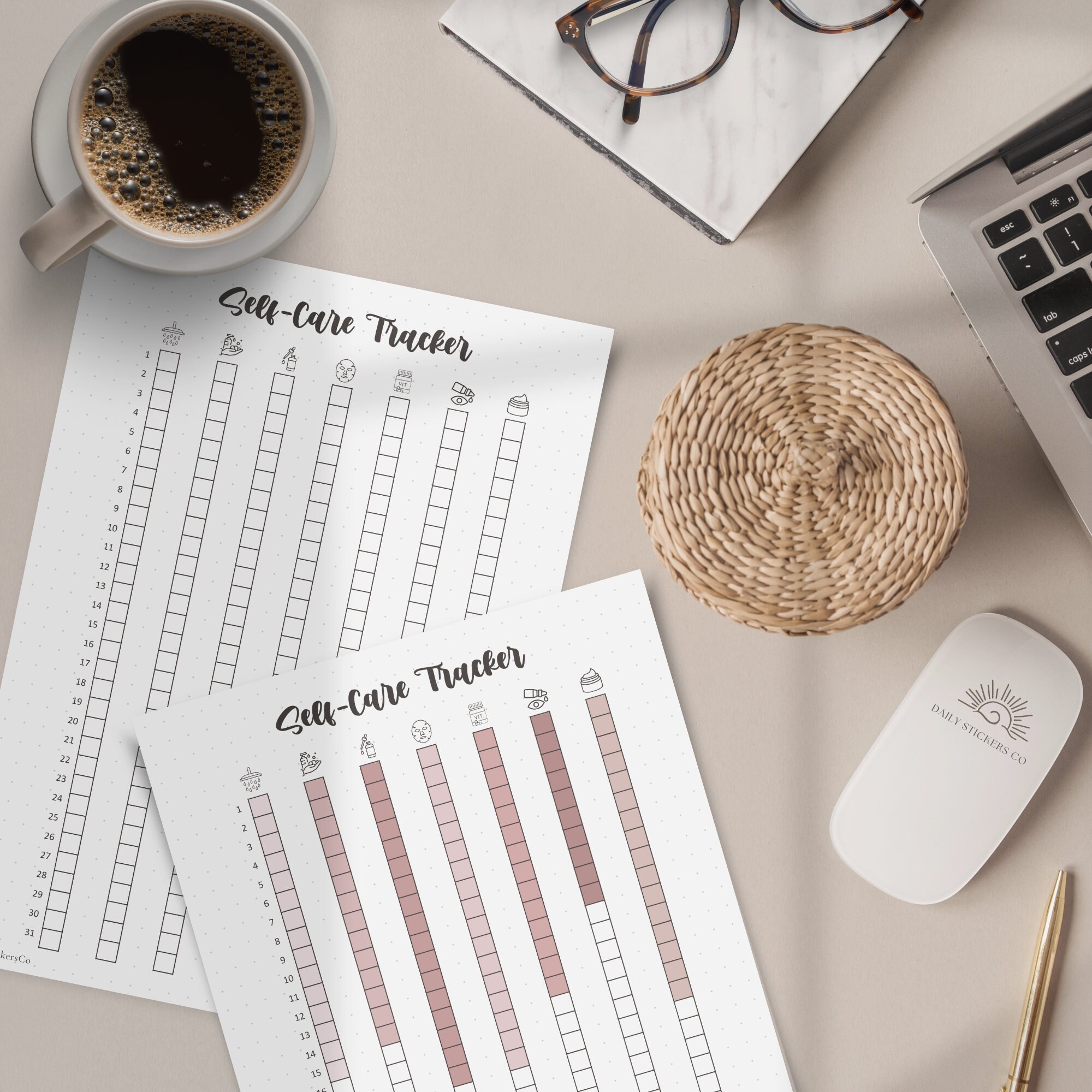 Printable Self-care Tracker Template for Planners, Self-care Planner ...