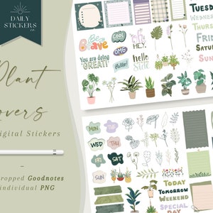 Plant Lovers Digital Stickers for Goodnotes Botanical Stickers, Garden Stickers, Greeneries Sticker, Floral, Plants, Leaves Planner Stickers