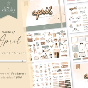 April Goodnotes Stickers: Easter & Spring Planner Stickers (Digital Download)