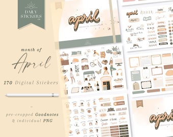 April Goodnotes Stickers: Easter & Spring Planner Stickers (Digital Download)