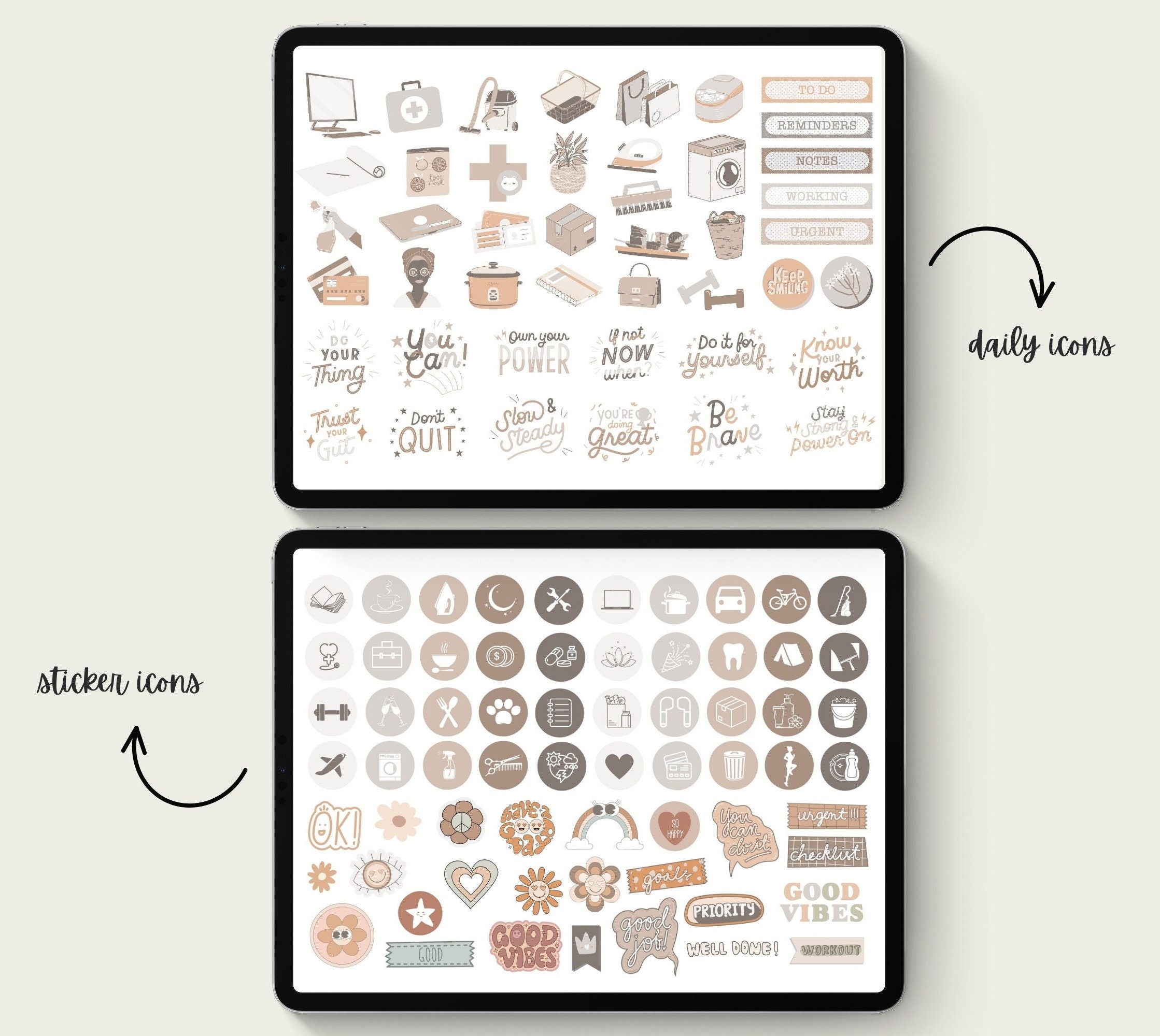 Goodnotes Digitale Aufkleber für den täglichen Gebrauch, tägliche
