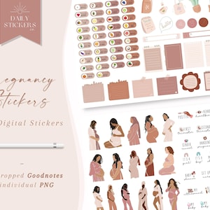 Pregnancy Stickers Goodnotes Stickers, Maternity Sticker tracker, Mom Stickers, Mother&#39;s days stickers, Maternity, New mom stickers, May