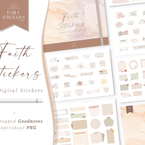 Faith Quotes Digital Stickers for Goodnotes, Everyday Use Stickers, Daily Life Stickers, Digital Christian Faith Stickers, Bible Stickers