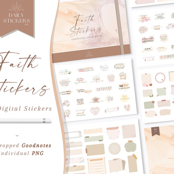 Faith Quotes Digital Stickers for Goodnotes, Everyday Use Stickers, Daily Life Stickers, Digital Christian Faith Stickers, Bible Stickers