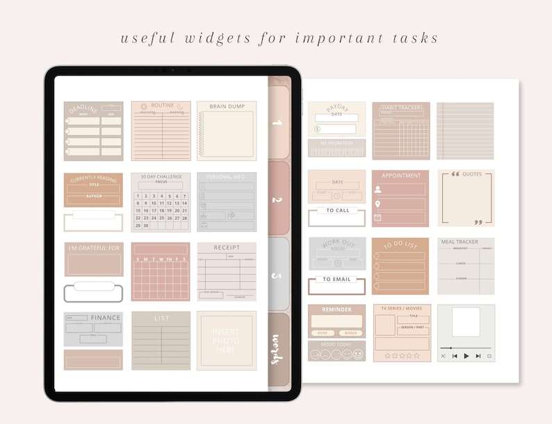 Musthave Everyday Widgets Digital Stickers for Goodnotes Etsy