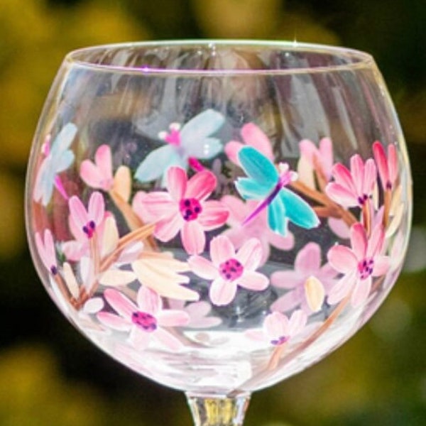 Hand Painted Gin Glass Etsy UK