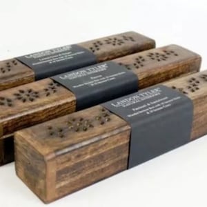 Incense burner box - mango wood - personalise with choice of fragrance