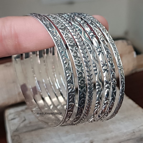 Sterling Silver Bangle - Etsy