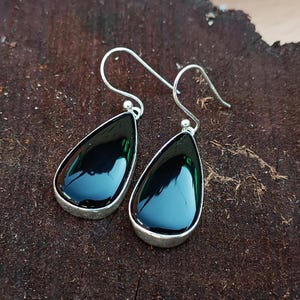 Black Onyx Sterling Silver Earrings: Handmade Women&#39;s Jewelry