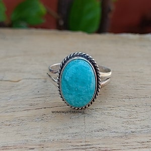 Larimar Ring , 925 Sterling Silver Ring, Handmade Ring, Blue Larimar Jewelry Ring, Women Ring, Silver Ring, All Size ,Gift Her Ring