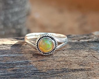 Handmade Opal Ring: 925 Sterling Silver Wedding Jewelry