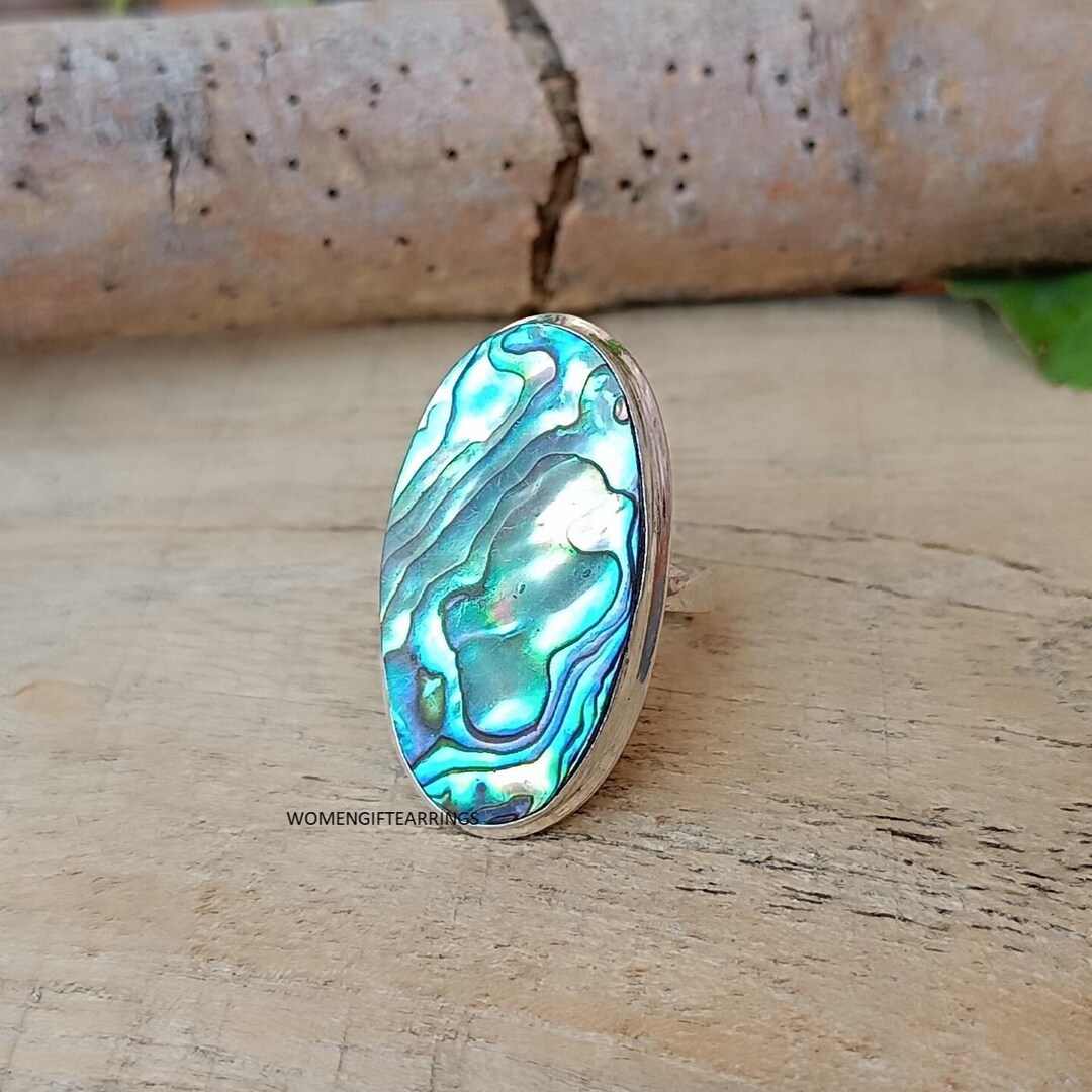 Shell 925 Ring Abalone Shell 925 Sterling Silver Ring - Handmade Statement Jewelry - Etsy