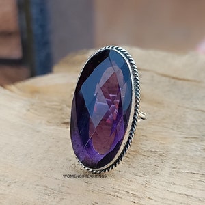 Handmade Amethyst Ring: 925 Sterling Silver Gemstone Jewelry