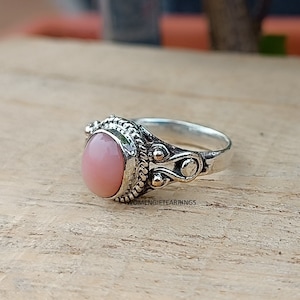 Pink Opal Ring, 925 Sterling Silver Ring, Pink Opal Jewelry, Statement Ring ,Beautiful Ring, Engagement Ring ,Gift for her, Anniversary