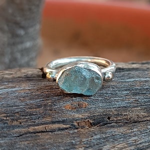 Natural  Aquamarine Ring, 925 Sterling Silver Ring, Handmade Jewelry, Raw Aquamarine Ring , Women Gift Ring, Statement Ring, Gift For Her
