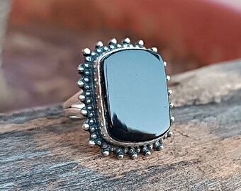 Handmade Black Onyx Sterling Silver Statement Ring