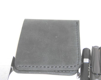 Cartera bifold de cuero, cartera de bolsillo frontal, cartera de tarjeta personalizada, titular de tarjeta