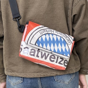 Gürteltasche aus Mehlsack, Upcycling Tasche nachhaltig & vegan, Crossbody Bag handmade, Geschenk für Umweltbewusste, Umhängetasche upcycelt