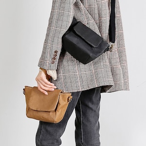 vegane Umhängetasche aus waschbarem Kraftpapier, veganes Leder, Crossbody Tasche aus SnapPap, Tasche vegan, Handtasche recycled aus Papier