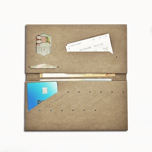 Borsa realizzata in carta kraft lavabile - materiale sostenibile - senza colla - pelle vegana/carta lavabile/carta da bucato