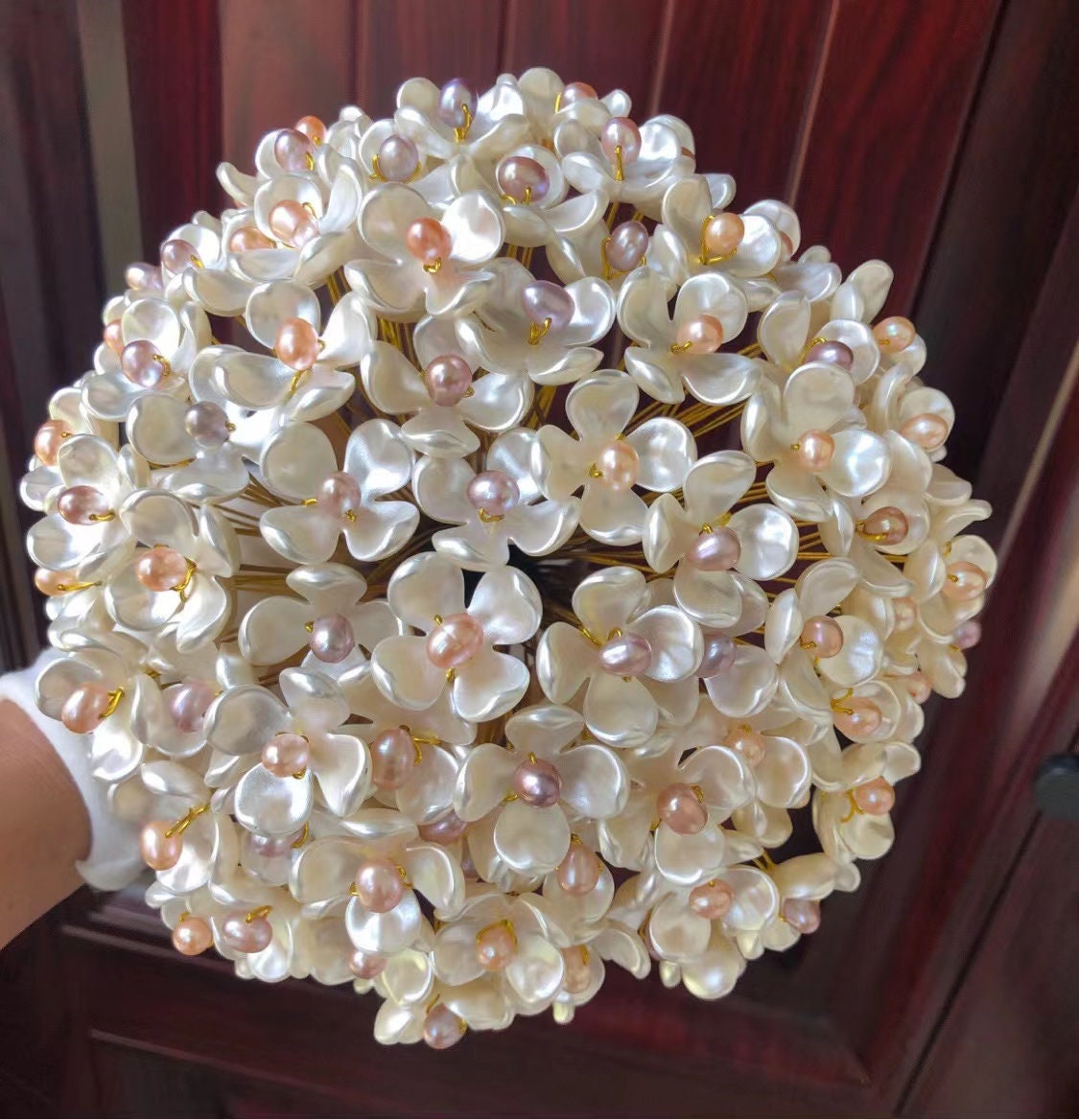 Handmade Pearl Diamond Feather Bouquet Wedding With Ball European And  Korean Wedding Decorations From Dressseller, $25.13