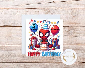 Personalisierte Superhelden-Geburtstagskarte - Comic-Stil, 15 x 15 cm