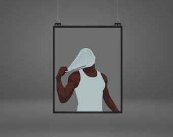 Impressão artística do homem negro: ilustração de homens afro (download digital)