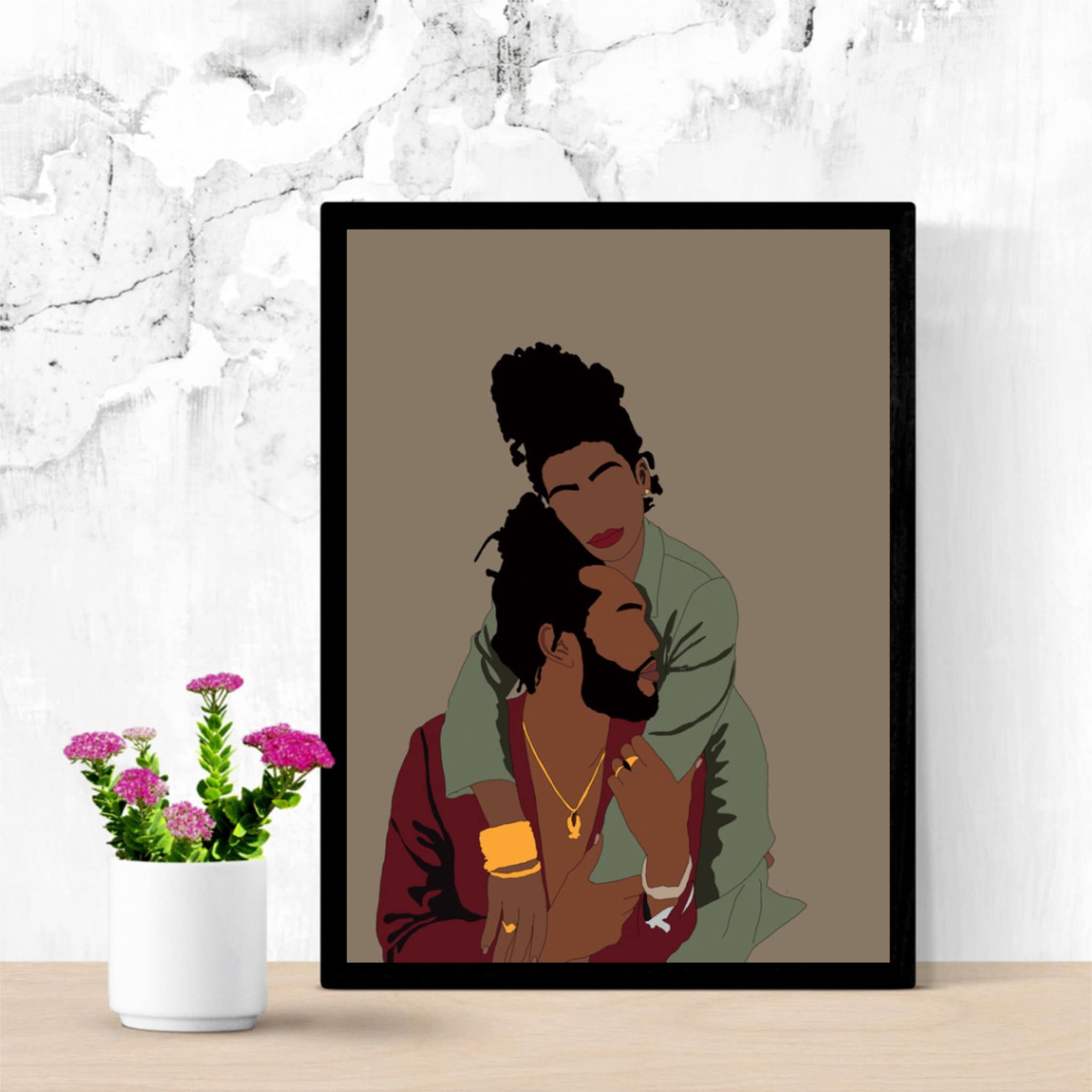 Black Love Art Black Love Wall Art Black Couples Wall Art Etsy